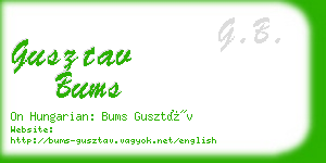 gusztav bums business card